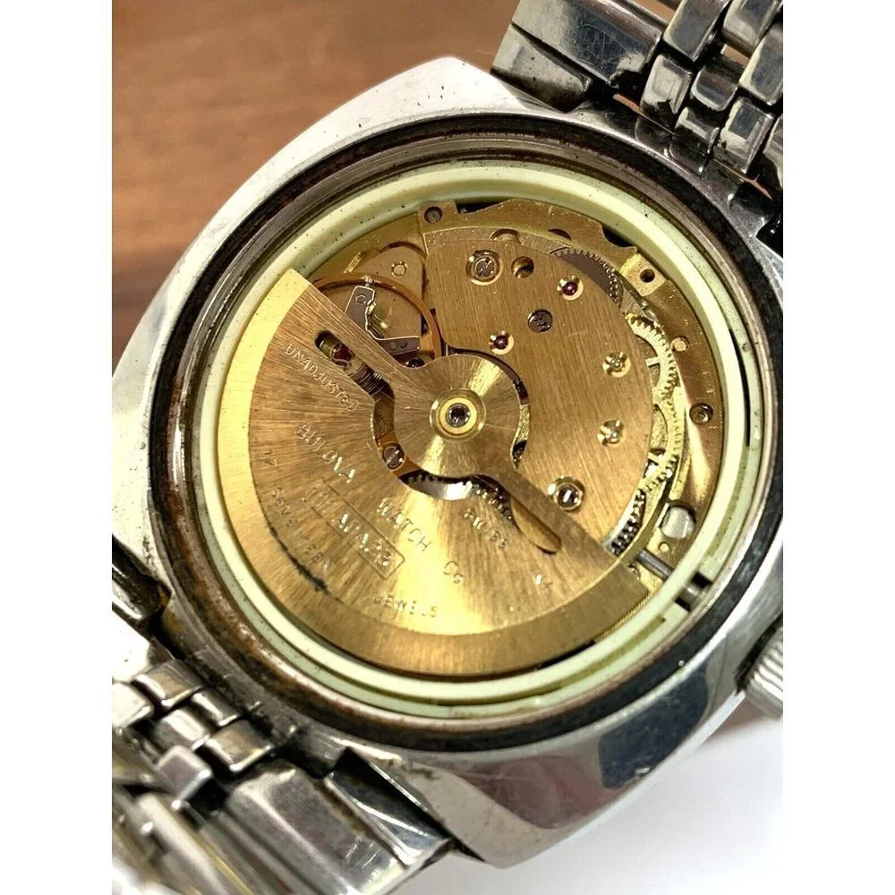 Bulova Men's Watch 7366 Vintage 1970's N3 Swiss Automatic Blue Silver Di…